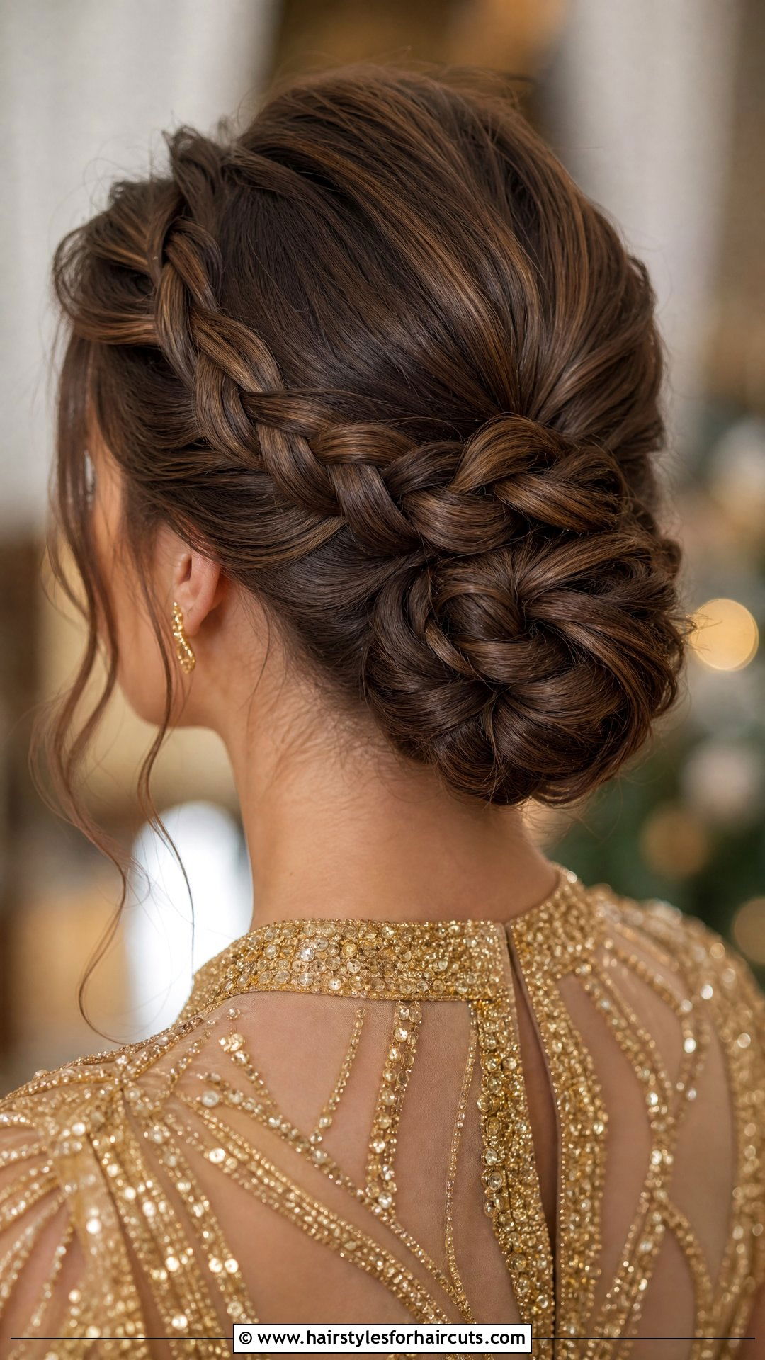 Braided Low Bun - 25 winter formal hairstyles - 25 winter formal hairstyles