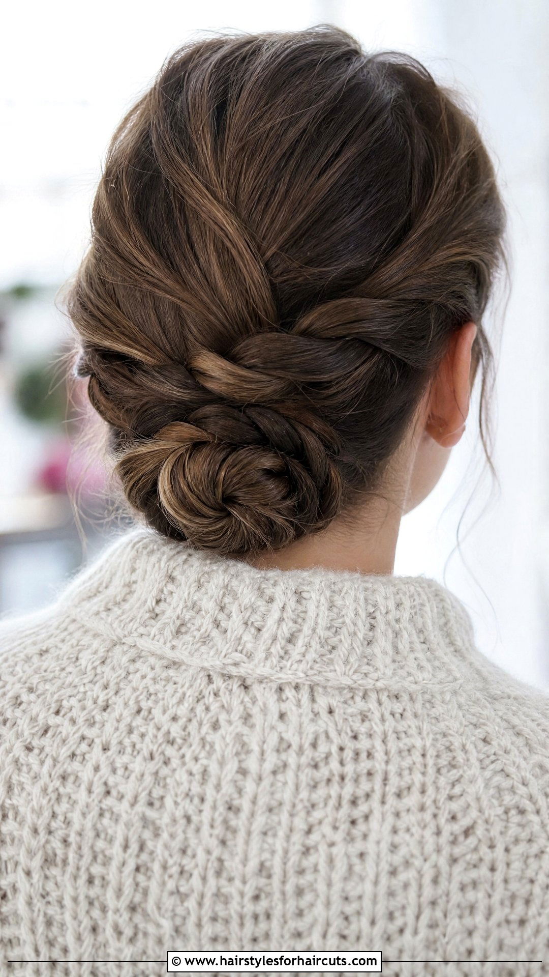 Braided Low Bun - 25 winter hairstyles - 25 winter hairstyles