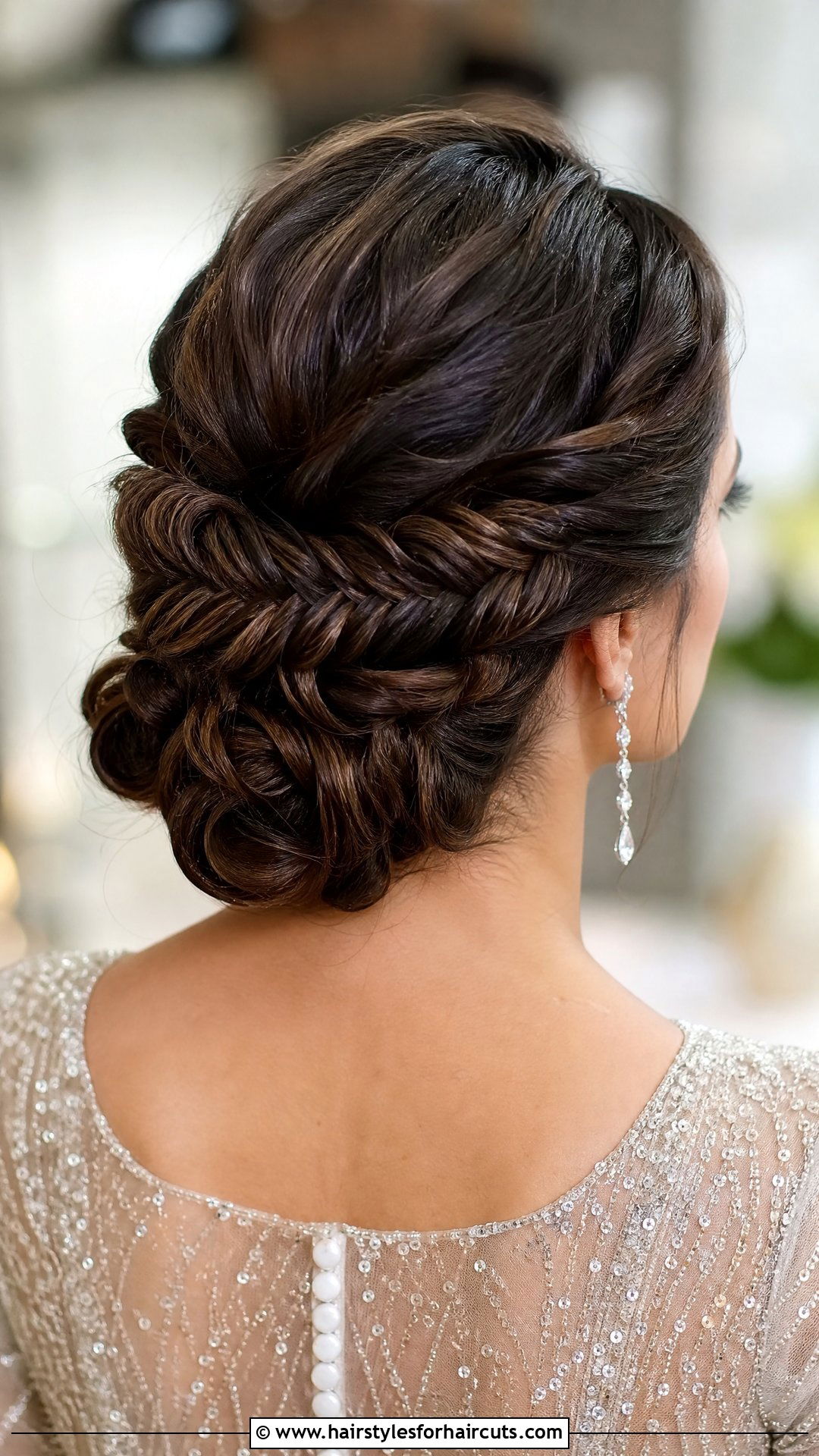 Braided Low Bun Bridal Hairstyle - 25 long hairstyles for weddings - 25 long hairstyles for weddings