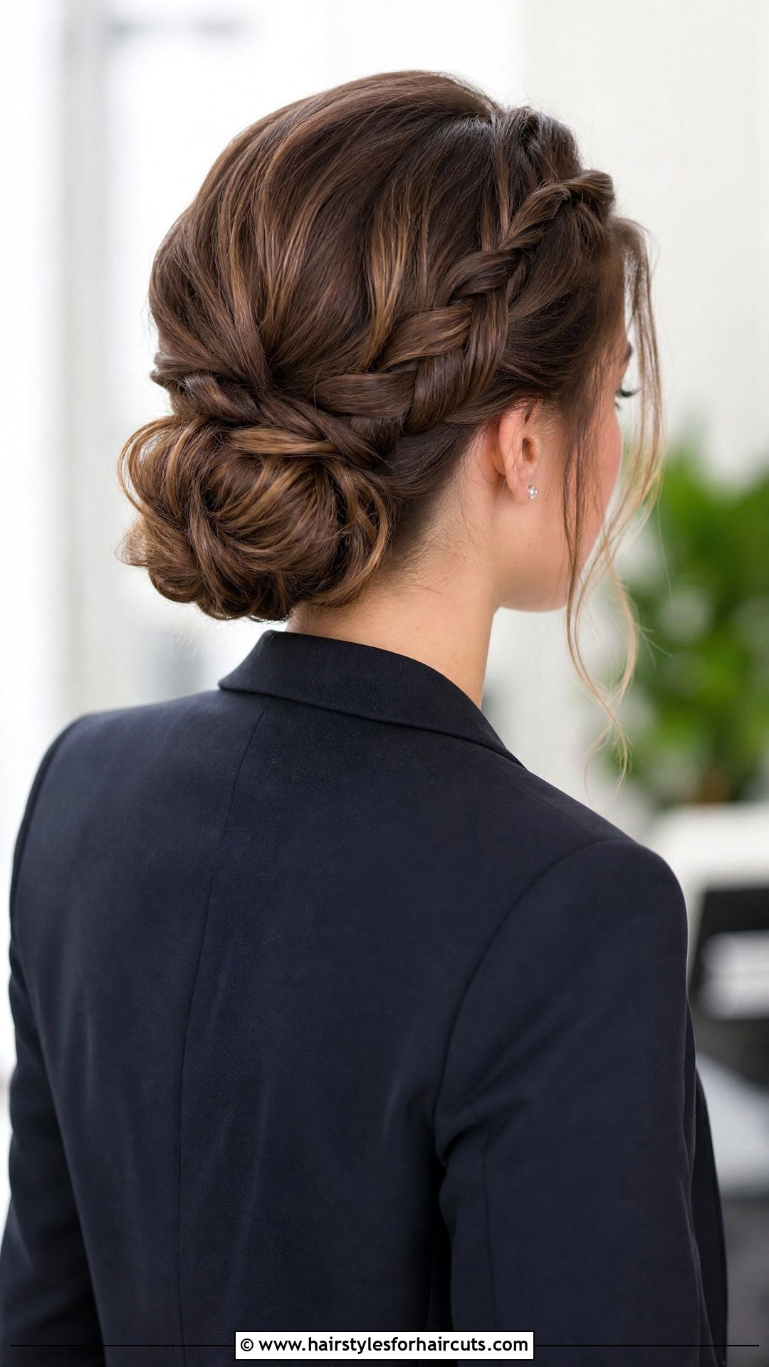 Braided Low Bun For Curly Hair - 25 updo hairstyles for curly medium length hair - 25 updo hairstyles for curly medium length hair