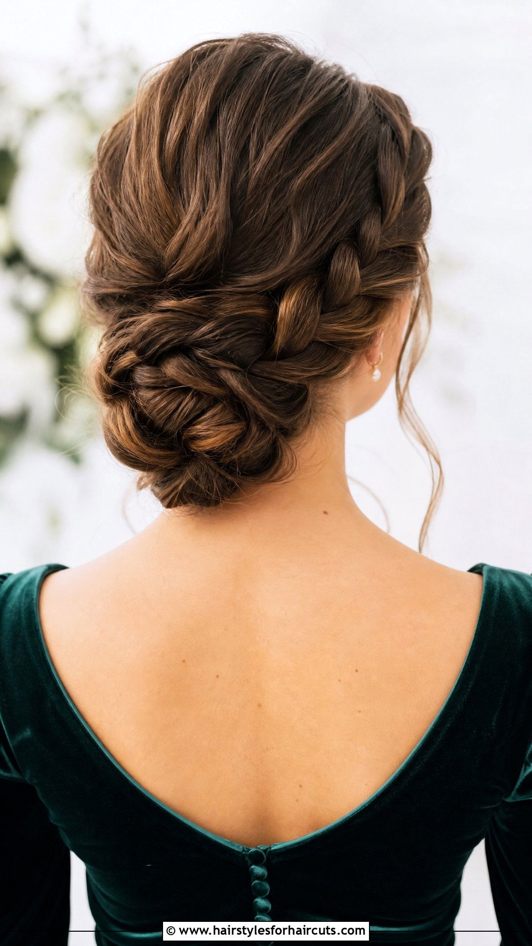 Braided Low Bun Wedding - 25 wedding hairstyles for medium hair - 25 wedding hairstyles for medium hair