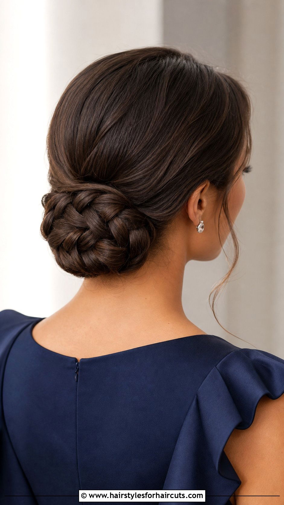 Braided Low Chignon - 25 graduation hairstyles for shoulder length hair - 25 graduation hairstyles for shoulder length hair