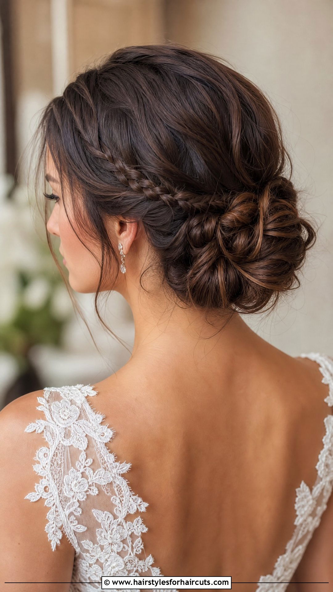 Braided Low Chignon For Bob - 25 wedding hairstyles for bobbed hair - 25 wedding hairstyles for bobbed hair