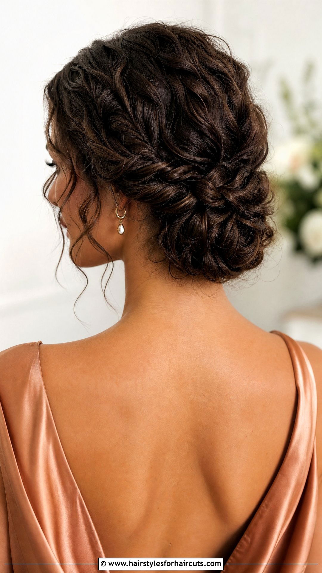 Braided Low Chignon For Curly Hair - 25 wedding hairstyles for shoulder length curly hair - 25 wedding hairstyles for shoulder length curly hair