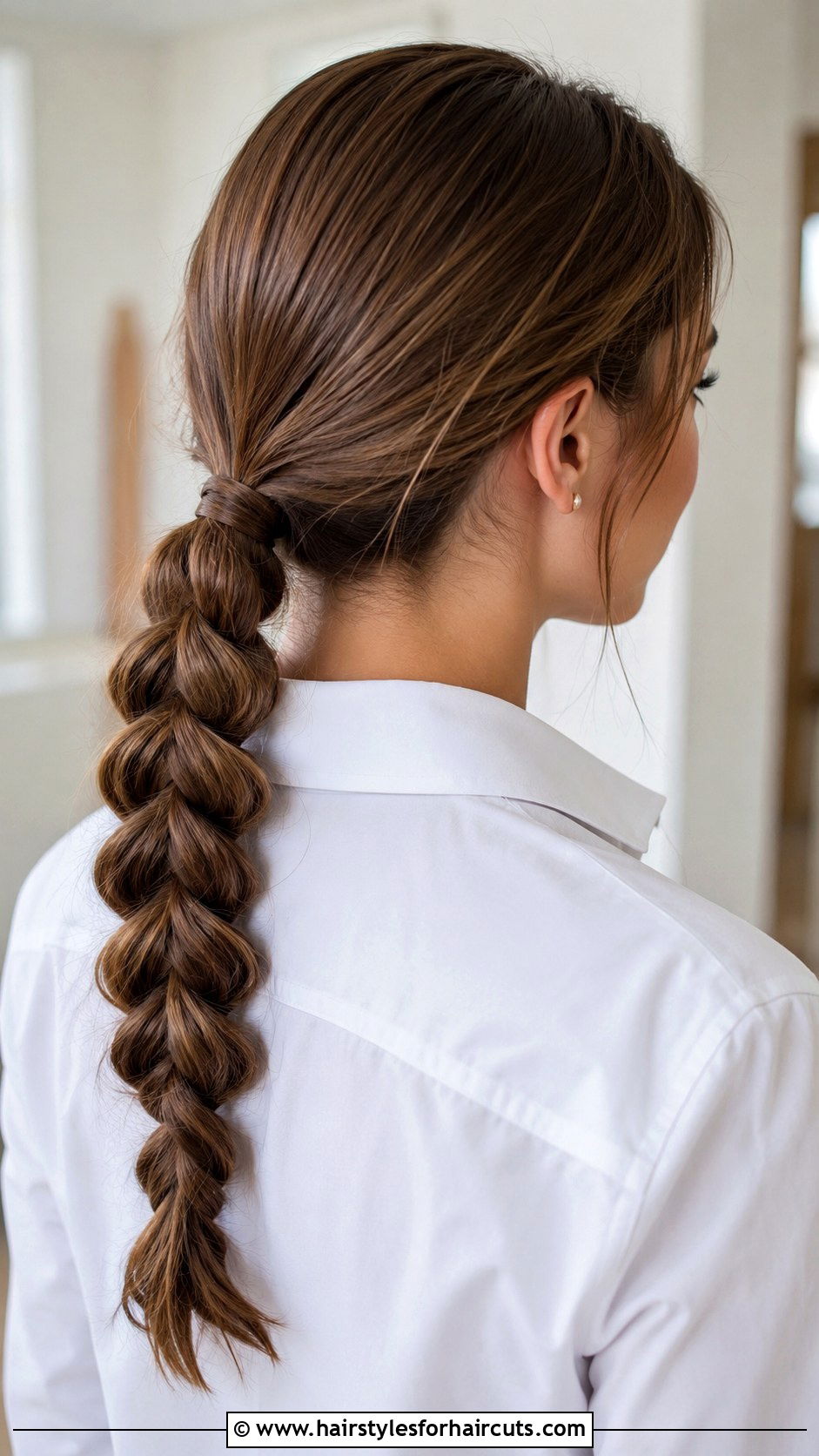 Braided Low Ponytail - 25 easy summer hairstyles for medium hair - 25 easy summer hairstyles for medium hair