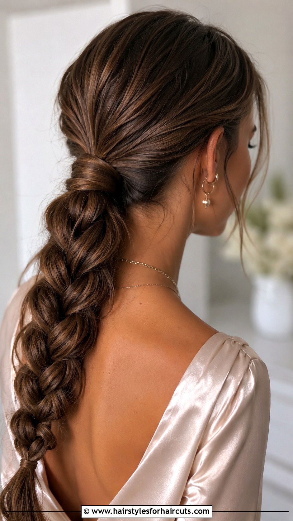 Braided Low Ponytail - 25 fancy hairstyles for medium hair - 25 fancy hairstyles for medium hair
