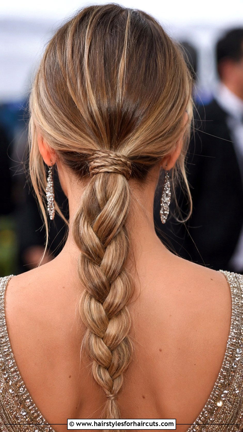 Braided Low Ponytail - 25 bridesmaid hairstyles shoulder length hair - 25 bridesmaid hairstyles shoulder length hair