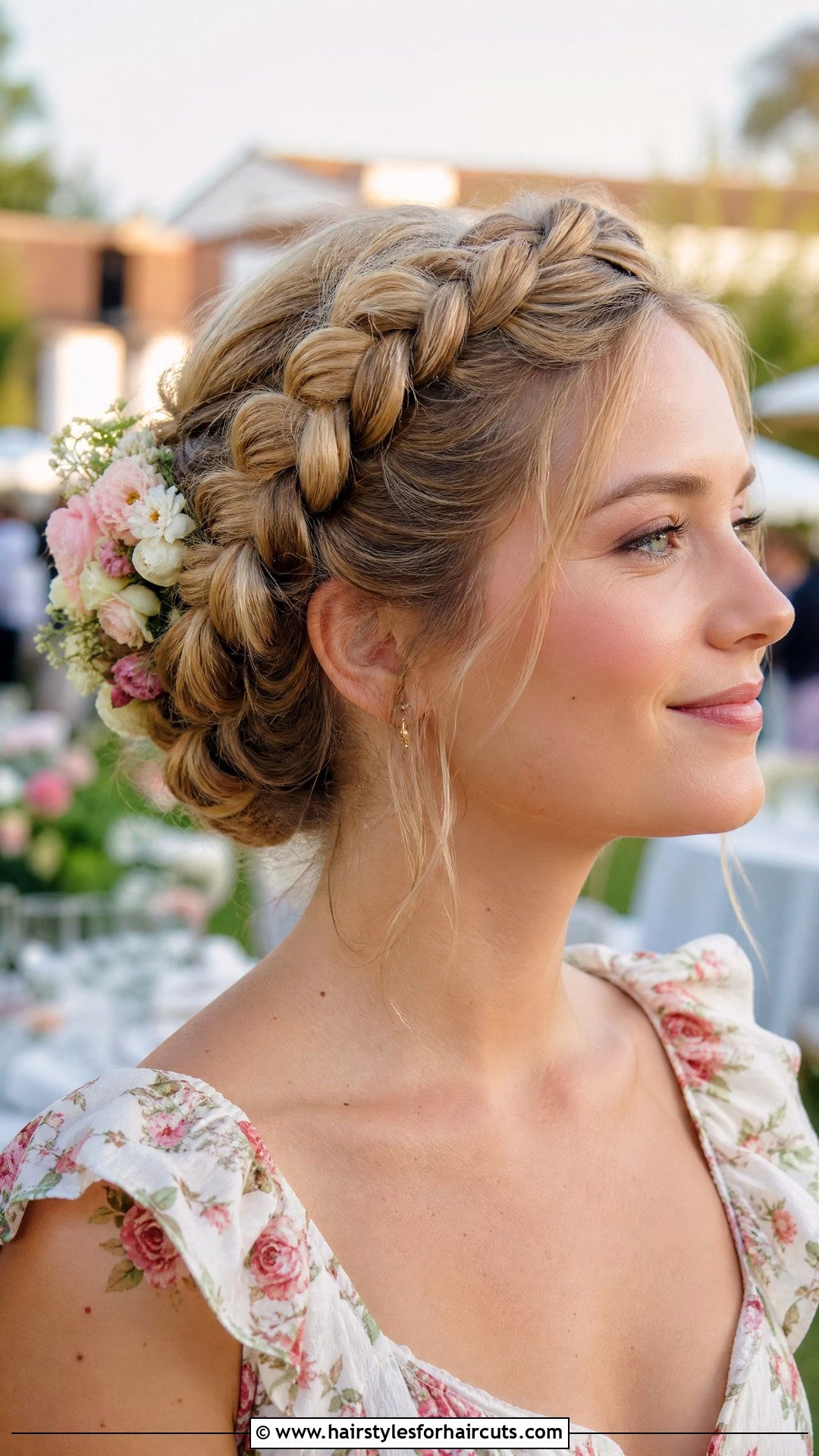 Braided Milkmaid Updo For Thick Hair - 25 wedding hairstyles for thick hair - 25 wedding hairstyles for thick hair