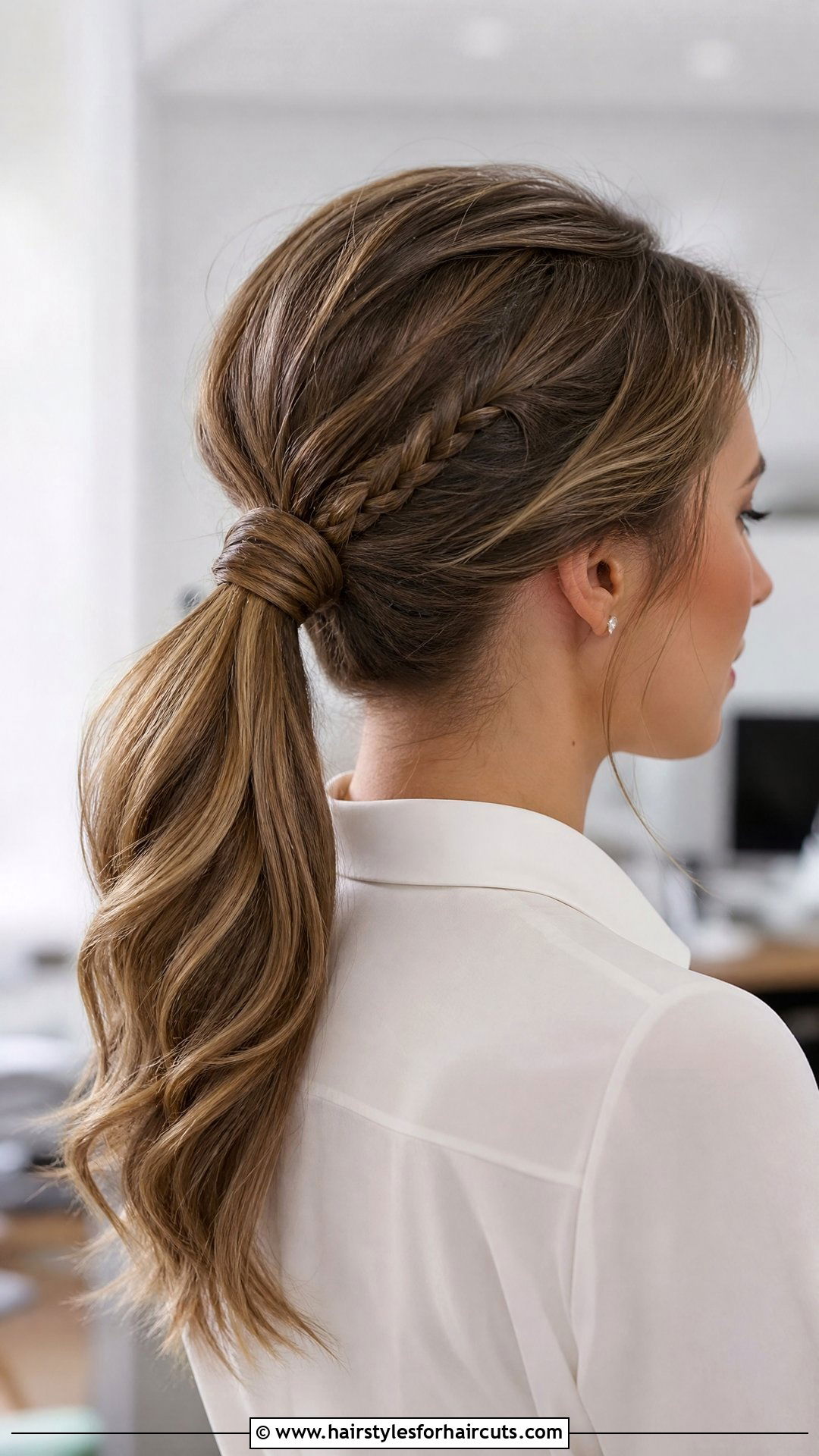 Braided Ponytail - 25 easy hairstyles for medium hair for work - 25 easy hairstyles for medium hair for work