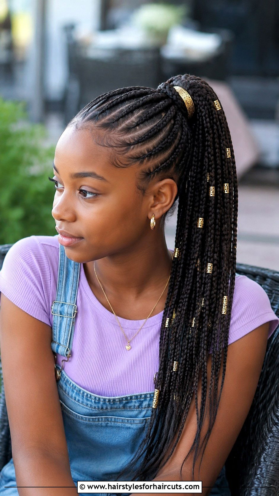 Braided Ponytail With Accessories - 25 black girls hairstyles for kids - 25 black girls hairstyles for kids