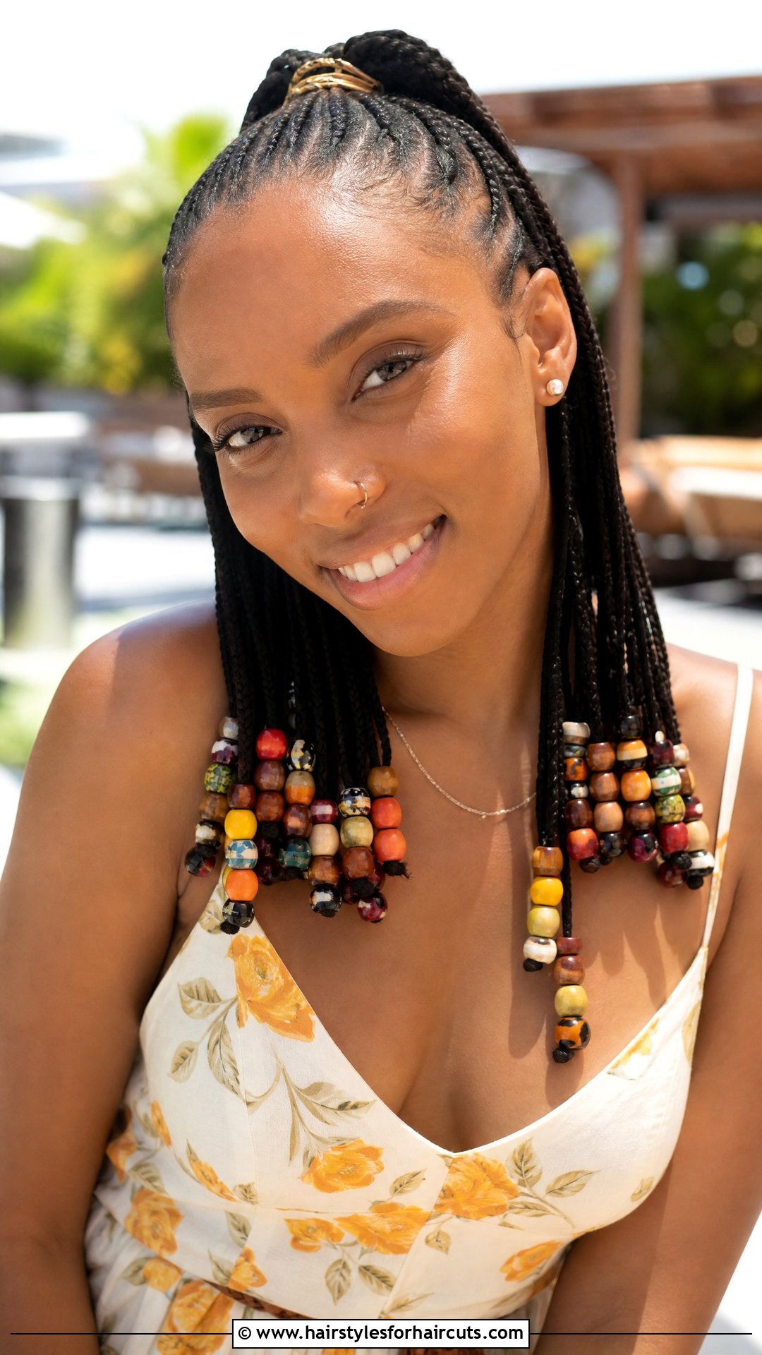 Braided Ponytail With Beads - 25 ponytail braids hairstyles for black hair - 25 ponytail braids hairstyles for black hair