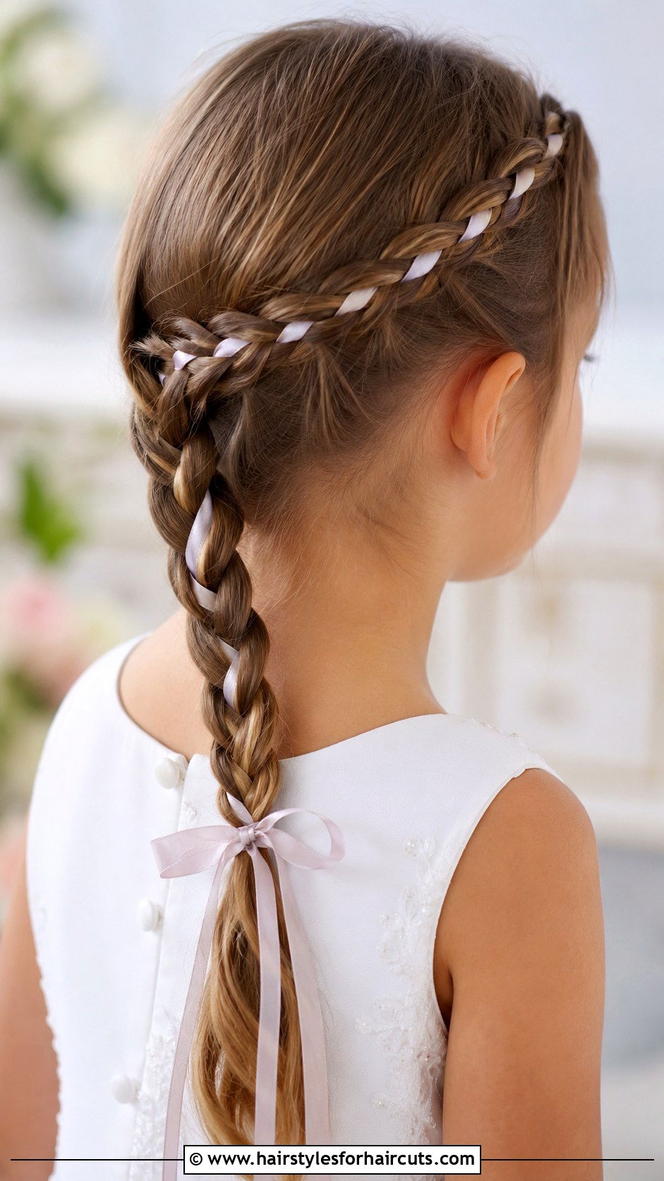 Braided Ponytail With Ribbons - 25 junior bridesmaid hairstyles - 25 junior bridesmaid hairstyles