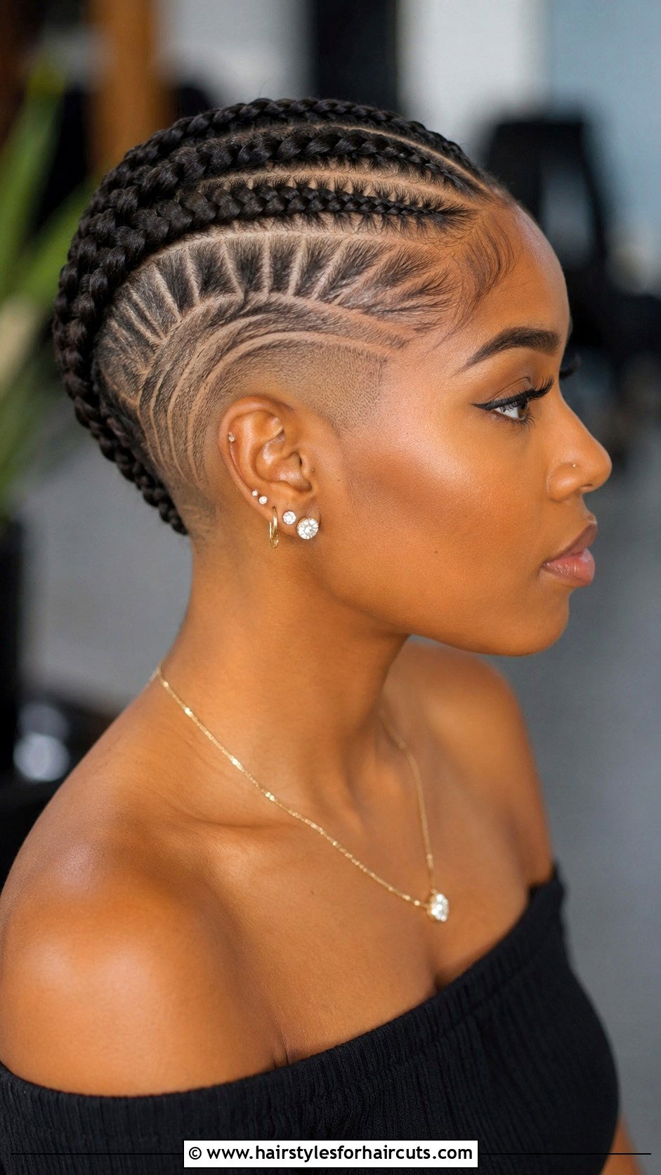 Braided Shaved Design - 25 hair back haircuts - 25 hair back haircuts