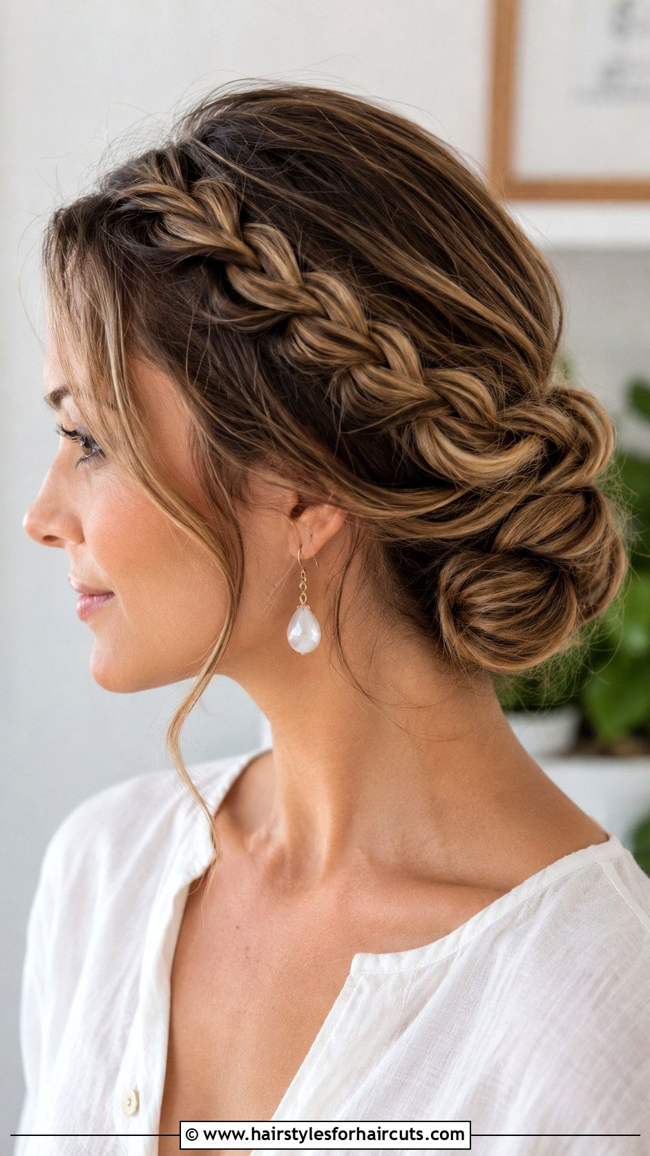 Braided Side Chignon - 25 chignon hairstyles for medium length hair - 25 chignon hairstyles for medium length hair