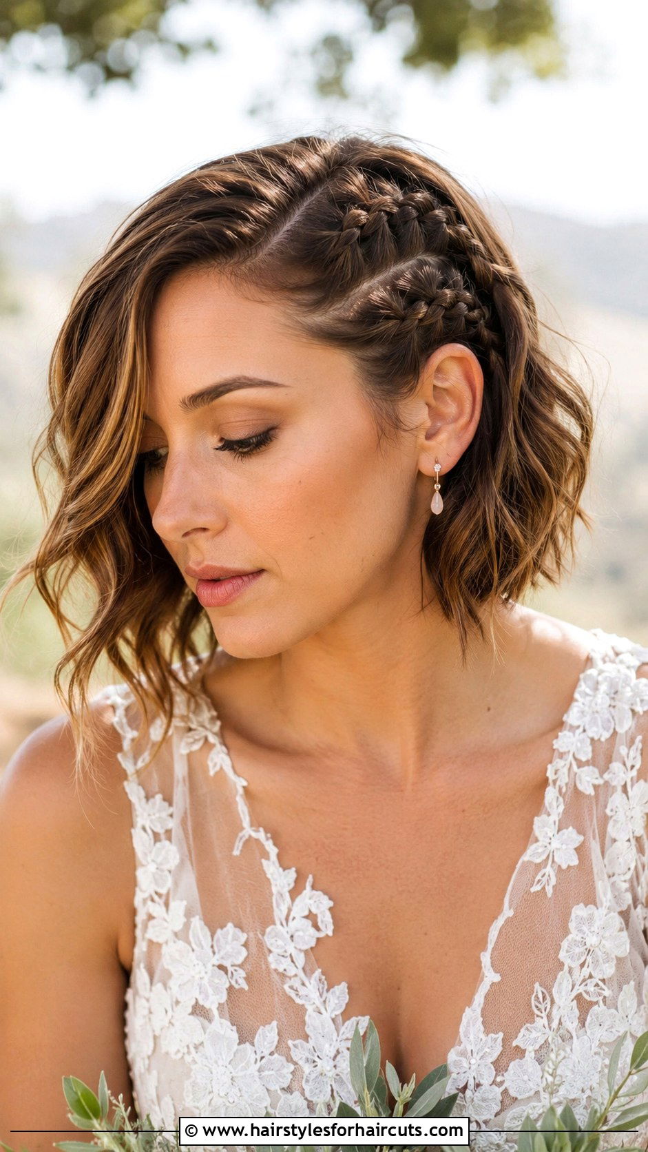 Braided Side Short Hair - 25 wedding hairstyles for short length hair - 25 wedding hairstyles for short length hair