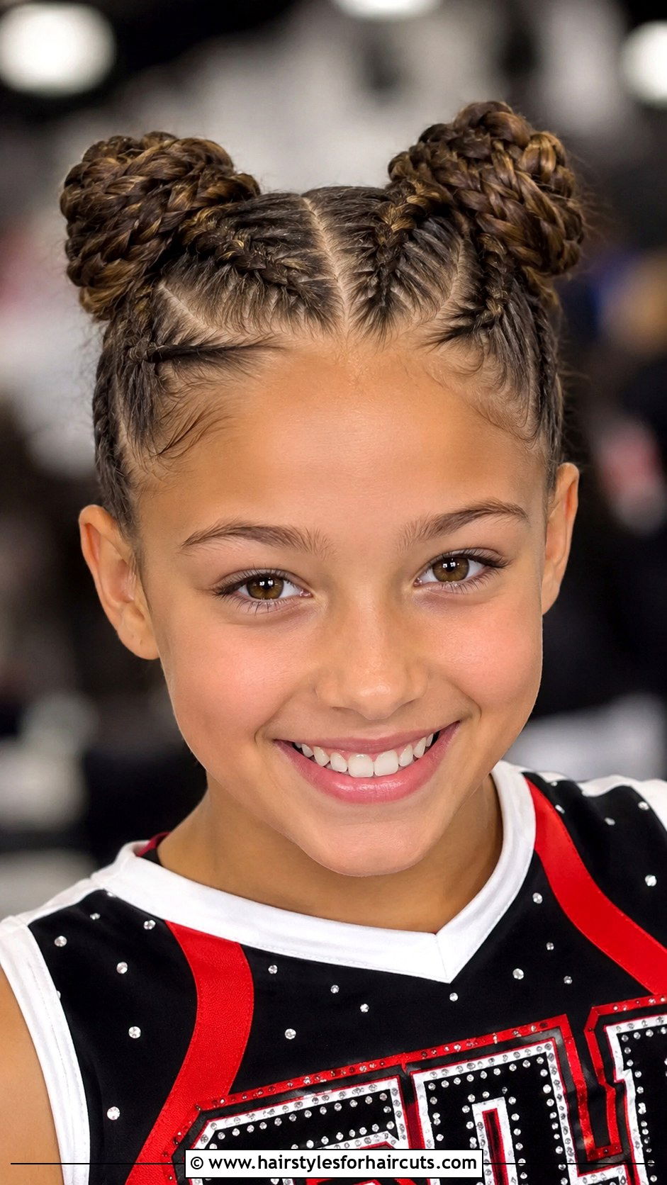 Braided Space Buns - 25 cheer hairstyles - 25 cheer hairstyles