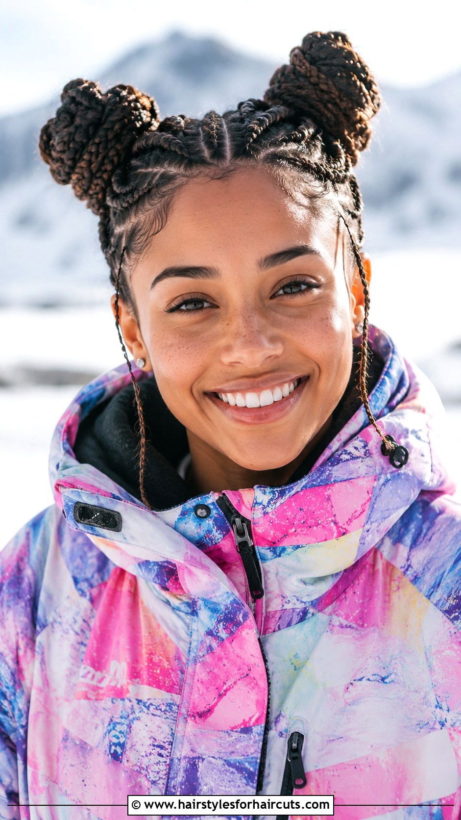 Braided Space Buns - 25 ski hairstyles - 25 ski hairstyles