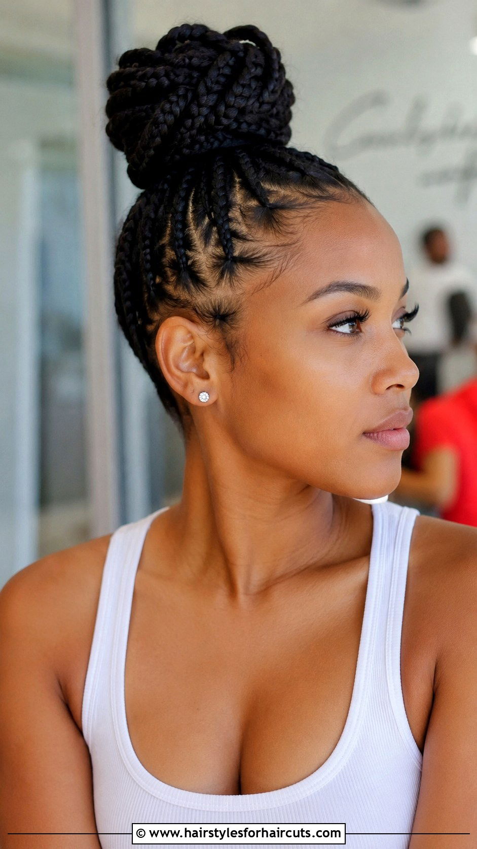 Braided Top Knot - 25 cute hairstyles for long hair - 25 cute hairstyles for long hair