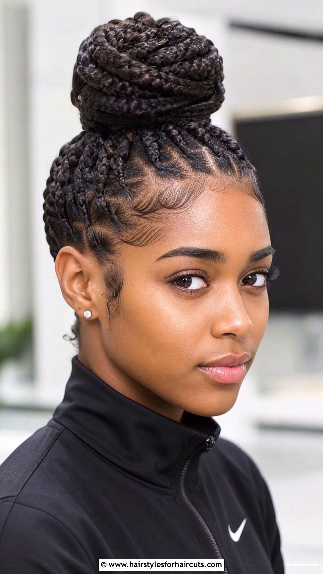 Braided Top Knot - 25 hairstyles for cheerleaders - 25 hairstyles for cheerleaders