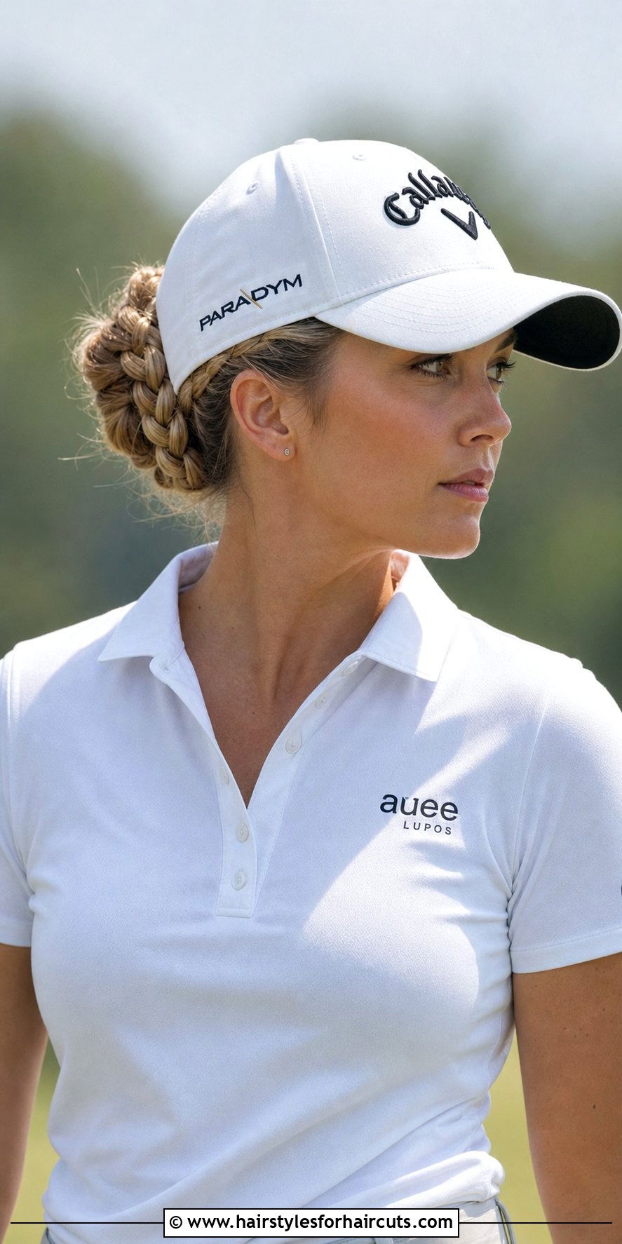 Braided Top Knot Golf Look - 25 golf hairstyles - 25 golf hairstyles
