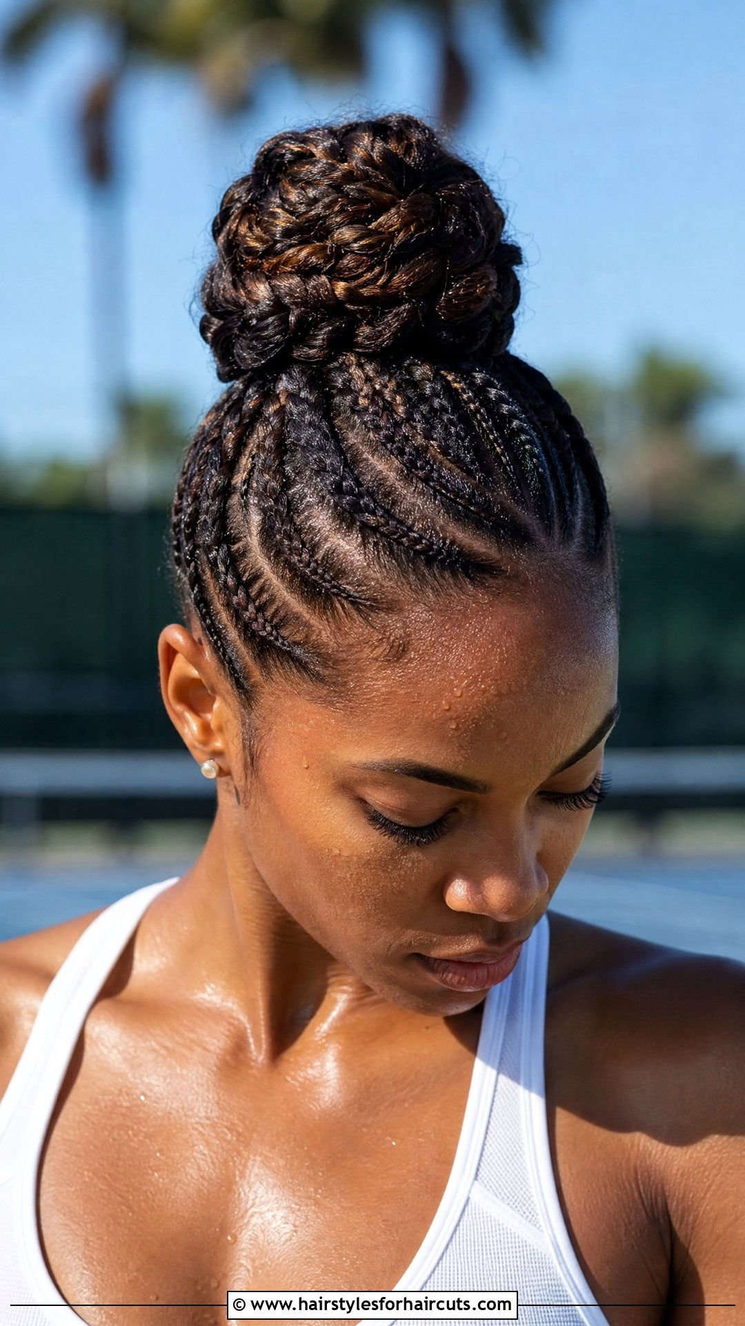 Braided Top Knot Updo - 25 updo hairstyles for short black hair - 25 updo hairstyles for short black hair