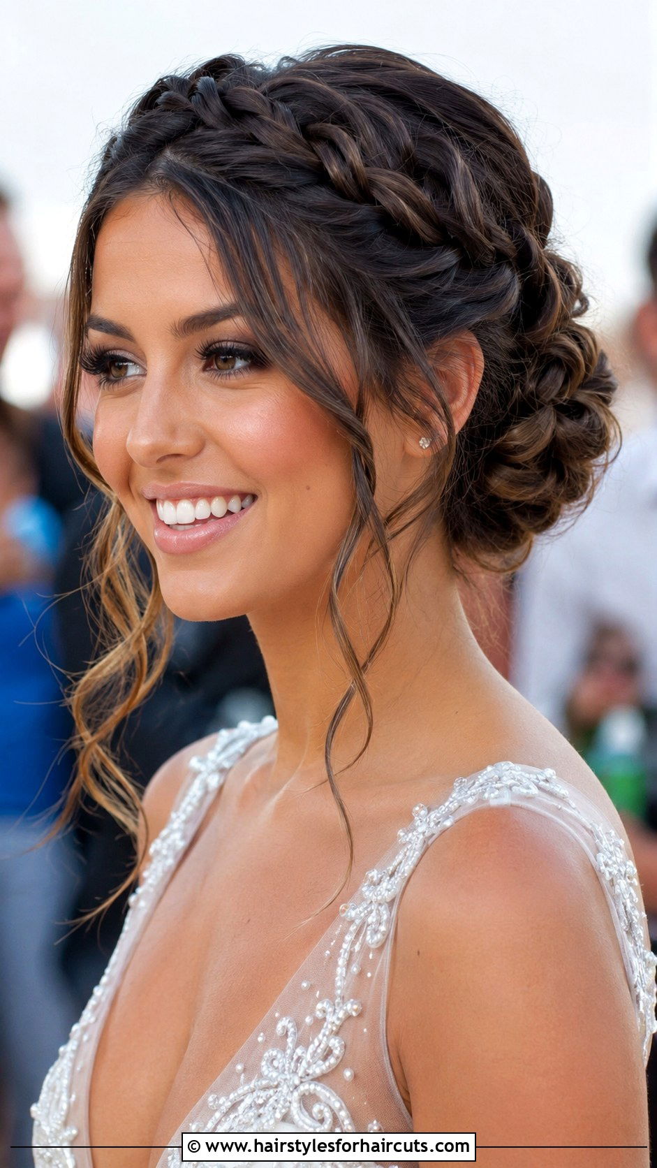 Braided Updo With Tendrils - 25 long prom hairstyles - 25 long prom hairstyles