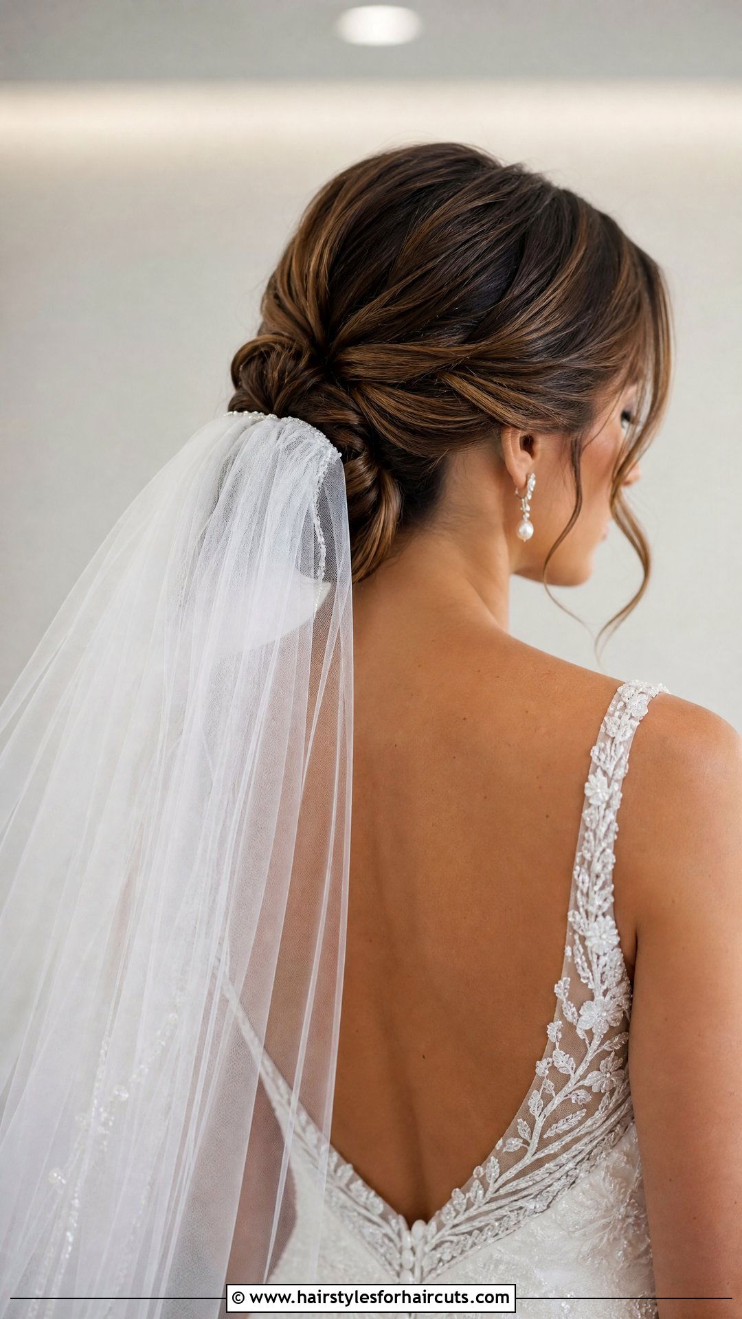 Bridal Bun With Veil - 25 bun hairstyles for wedding - 25 bun hairstyles for wedding