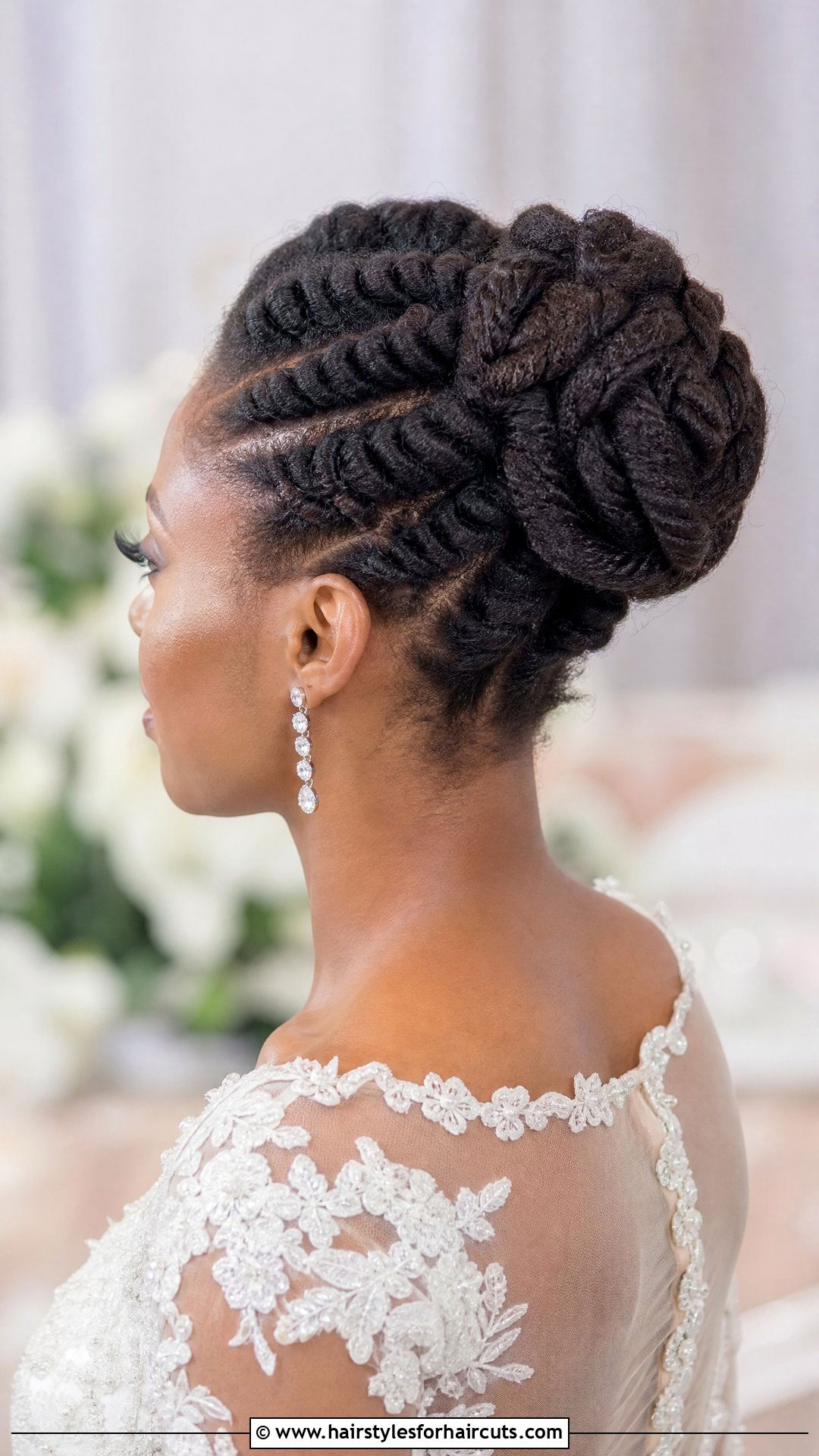Bridal Flat Twist Updo - 25 wedding hairstyles for afro hair - 25 wedding hairstyles for afro hair
