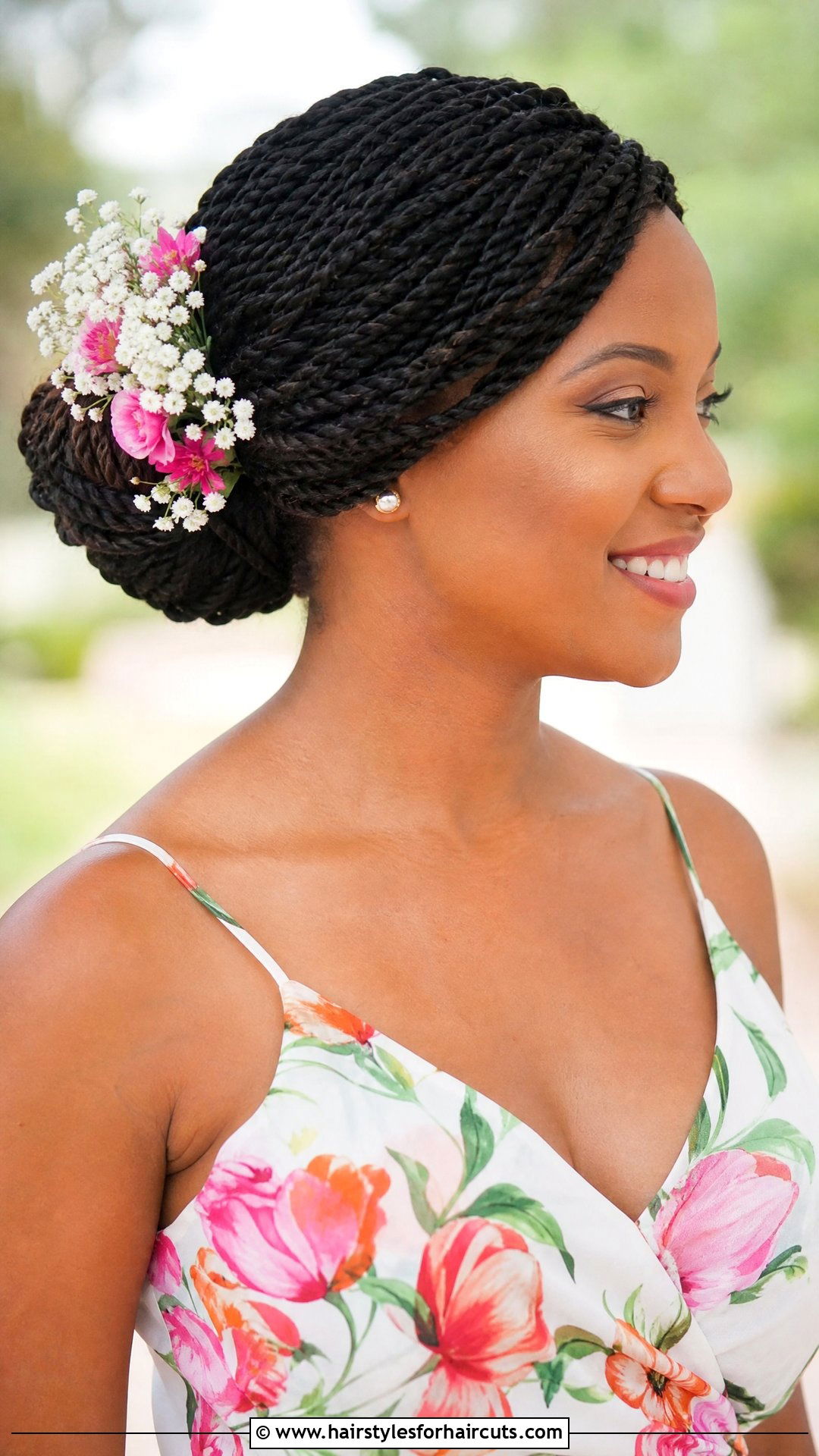 Bridal Senegalese Twist Updo - 25 wedding hairstyles for afro hair - 25 wedding hairstyles for afro hair