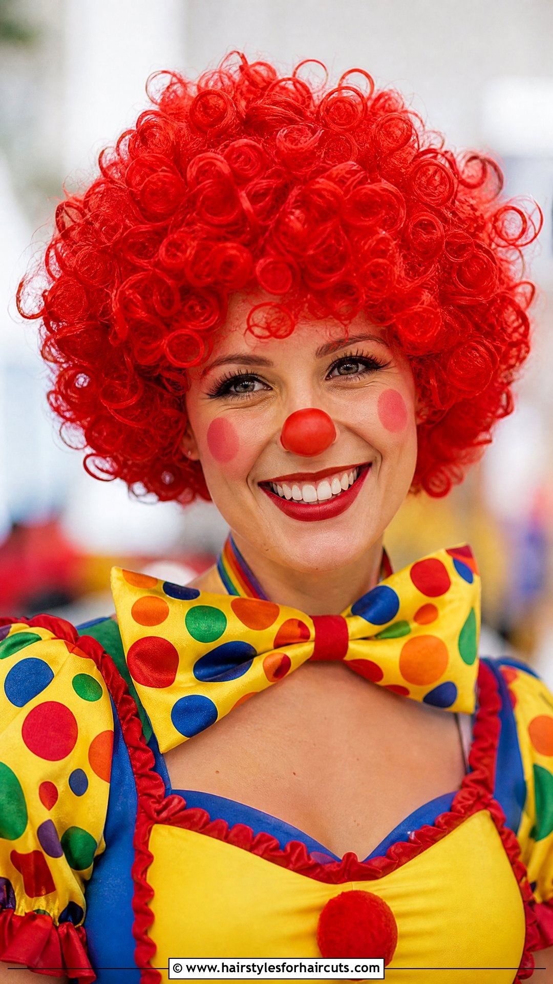 Bright Red Curly Clown Wig Cut - 25 clown haircuts - 25 clown haircuts