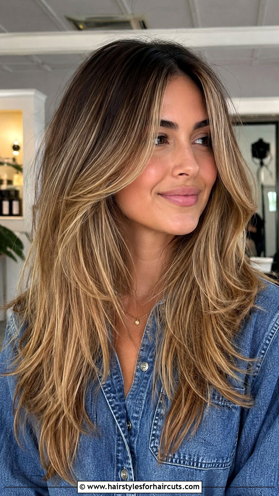 Bronde Balayage Layered Cut - 25 balayage hairstyles for dark hair - 25 balayage hairstyles for dark hair