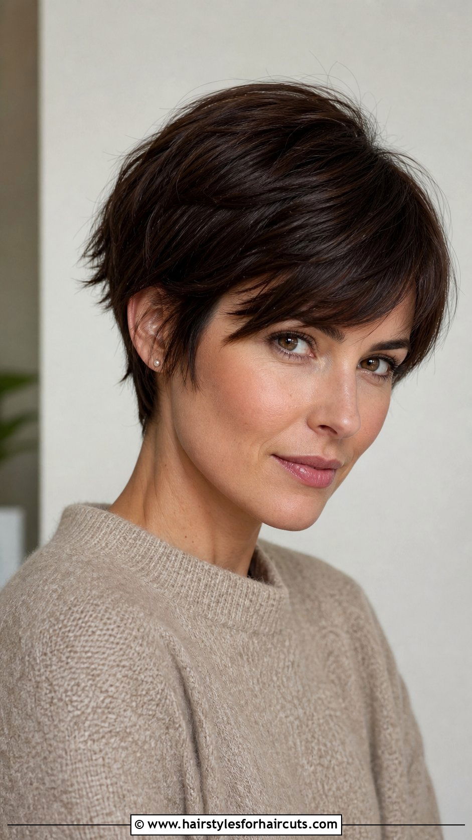 Brunette Long Pixie - 25 long pixie haircuts - 25 long pixie haircuts