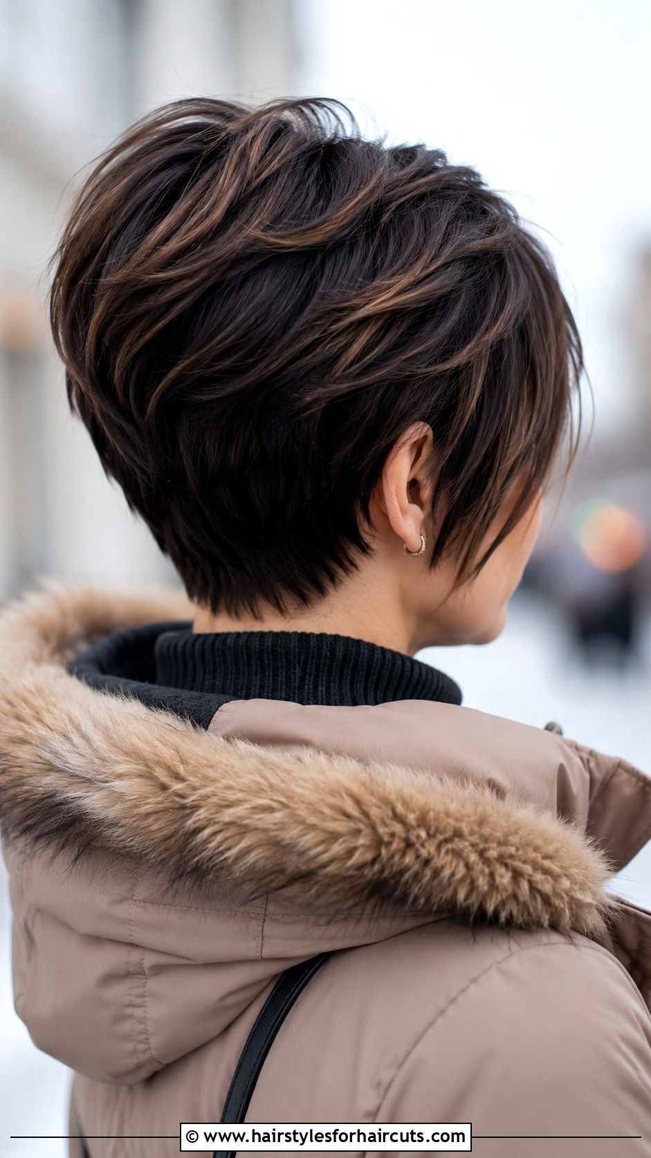 Brunette Stacked Pixie Back - 25 pixie haircuts back view - 25 pixie haircuts back view