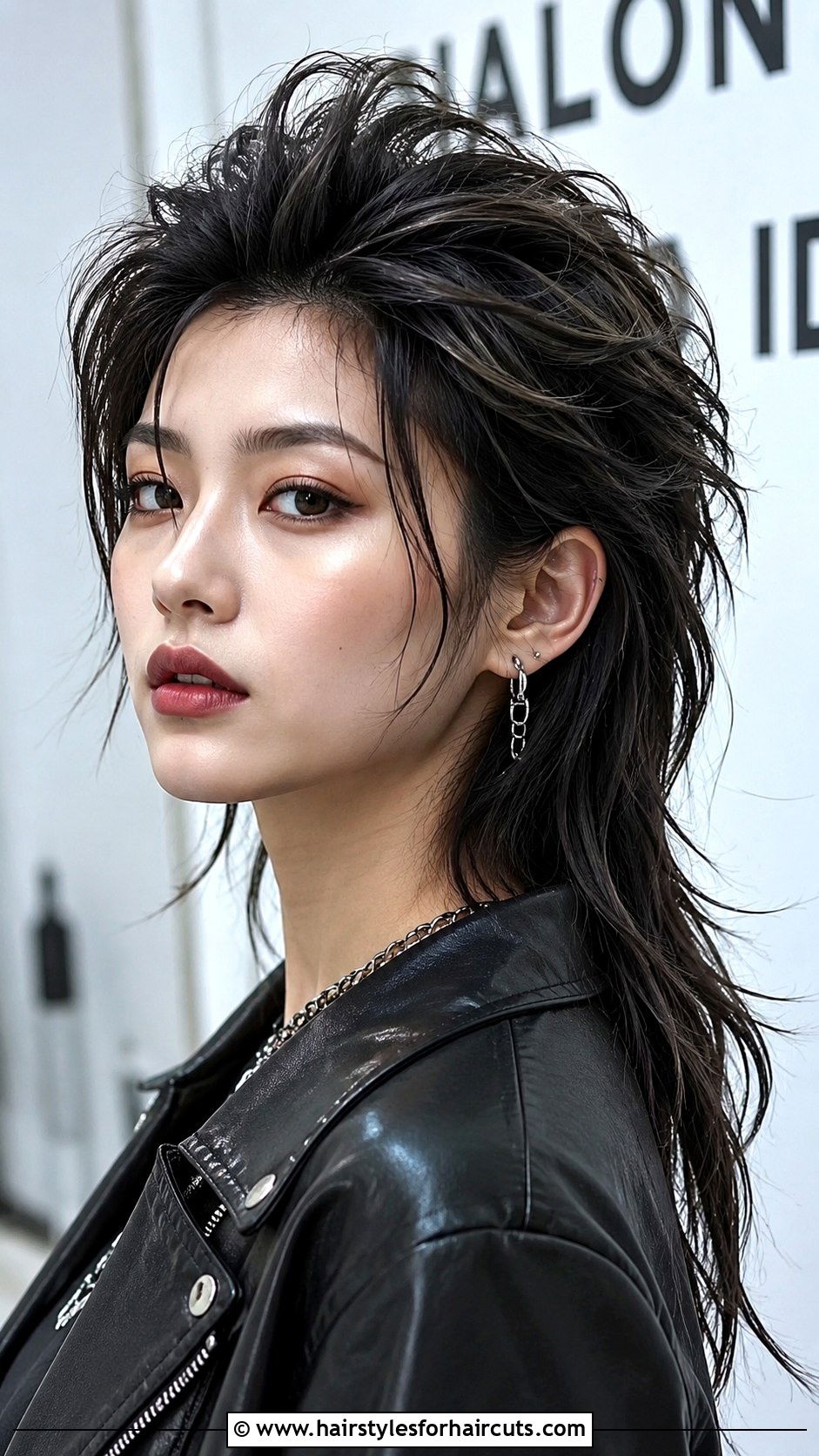 Brushed Back Modern Mullet - 25 brush hairstyles - 25 brush hairstyles