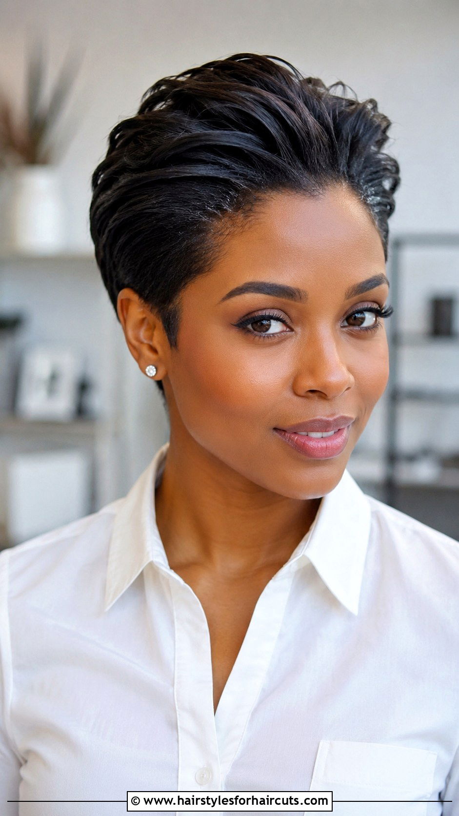 Brushed Back Short Hair - 25 short hairstyles for thin hair black woman - 25 short hairstyles for thin hair black woman