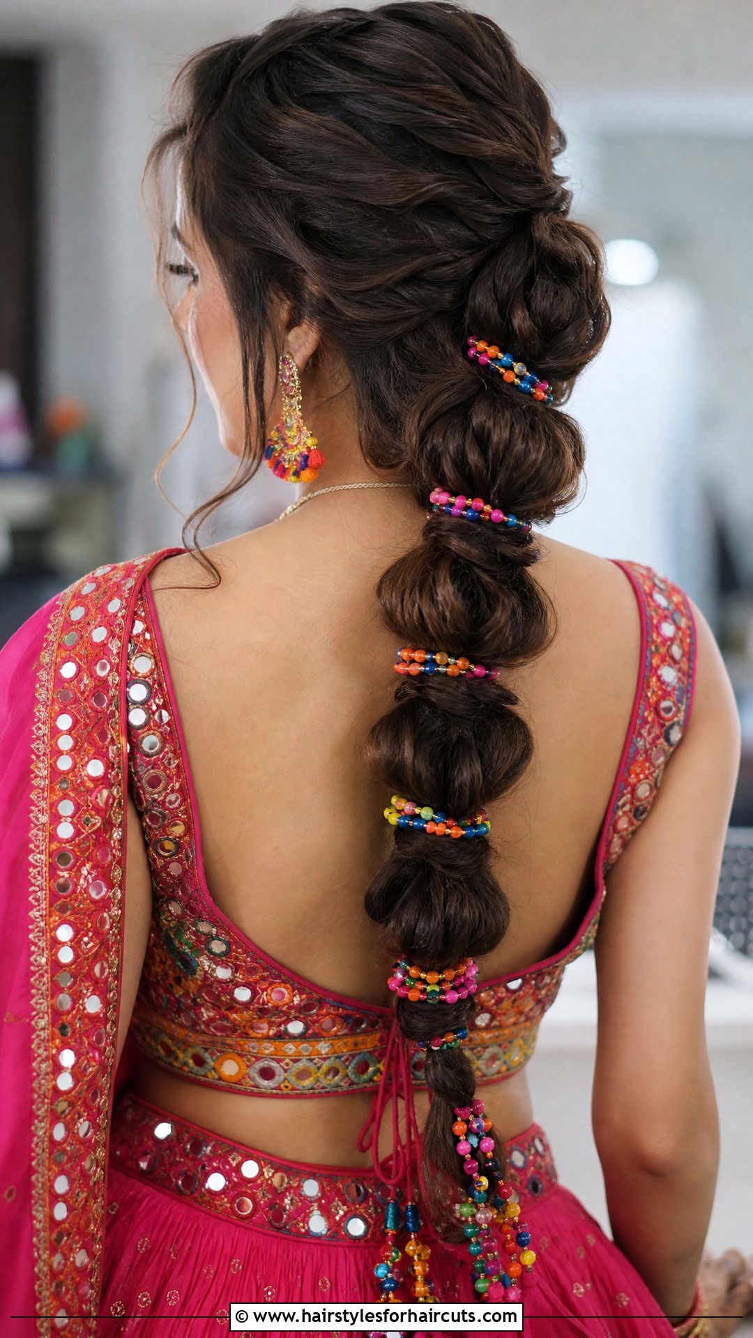 Bubble Braid Hairstyle For Lehenga - 25 hairstyles for lehenga - 25 hairstyles for lehenga
