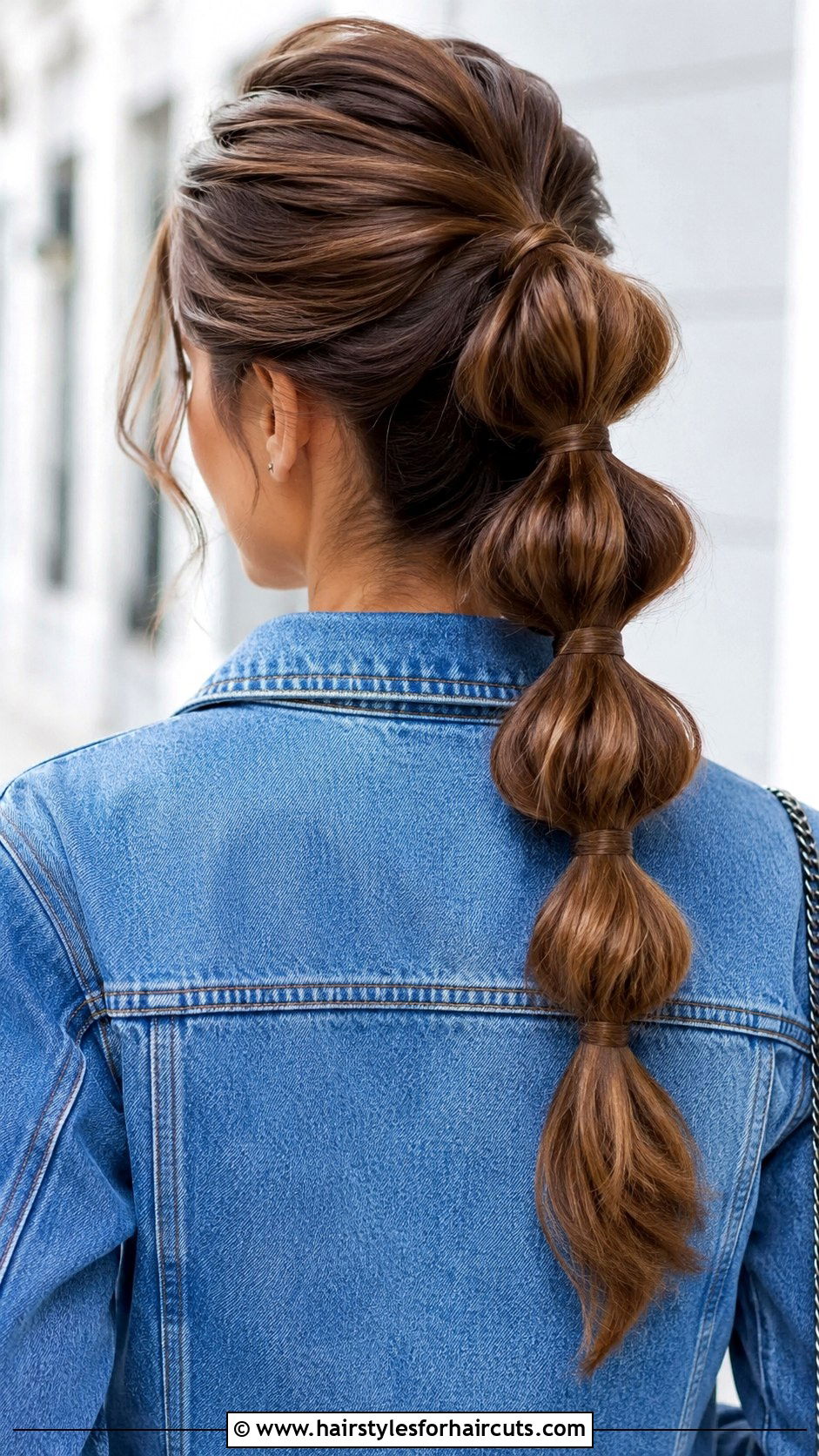 Bubble Braid Ponytail - 25 hairstyles to hide bangs - 25 hairstyles to hide bangs