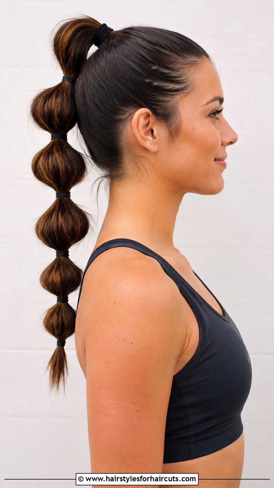 Bubble Braid Ponytail - 25 beach hairstyles for medium hair - 25 beach hairstyles for medium hair