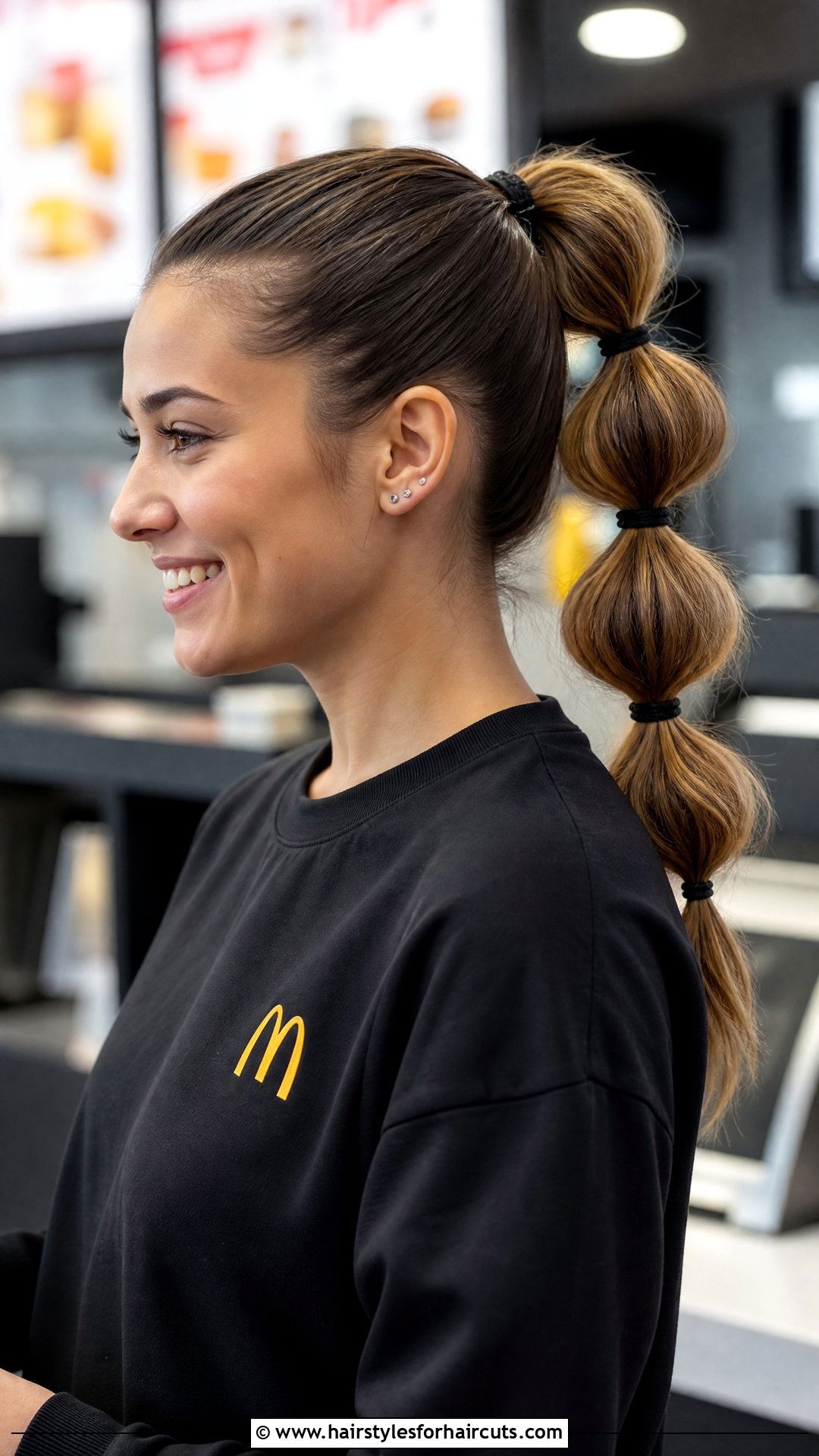 Bubble Braid Ponytail For Fast Food - 25 food service hairstyles for long hair - 25 food service hairstyles for long hair