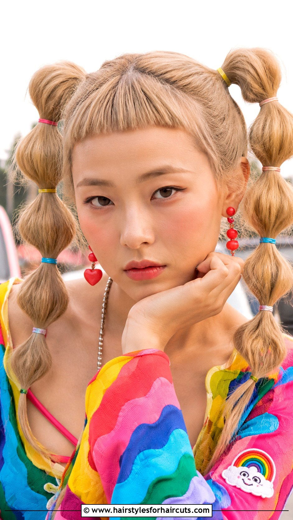 Bubble Braids With Micro Bangs - 25 nu metal hairstyles - 25 nu metal hairstyles
