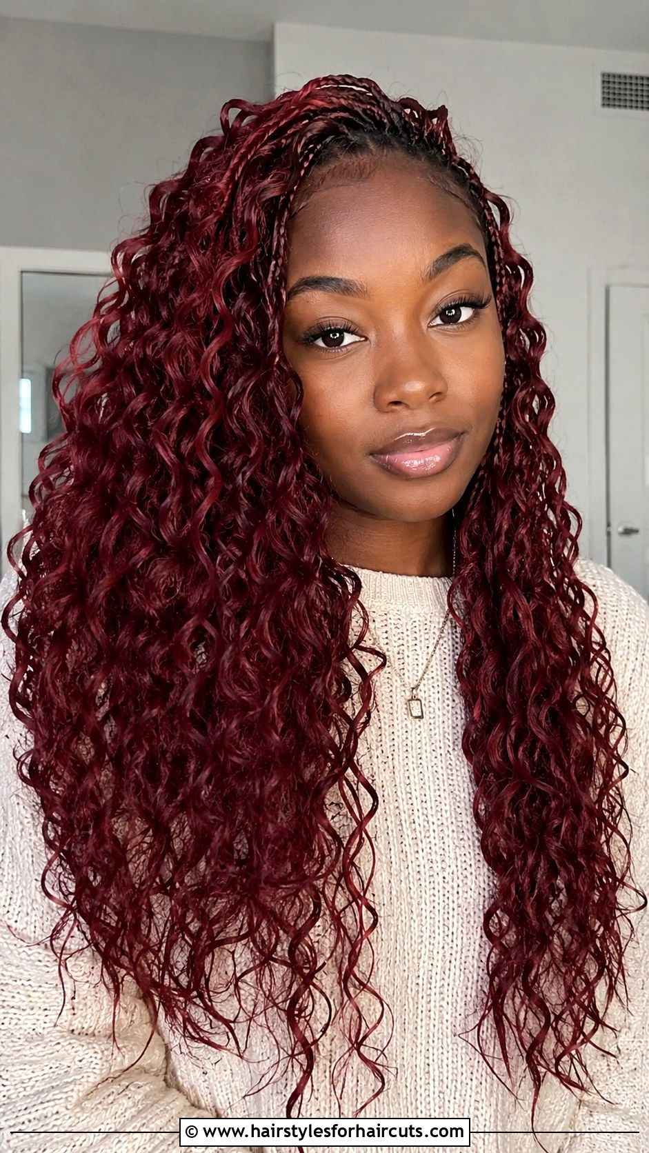 Burgundy Beach Curl Crochet - 25 beach curl crochet hairstyles - 25 beach curl crochet hairstyles