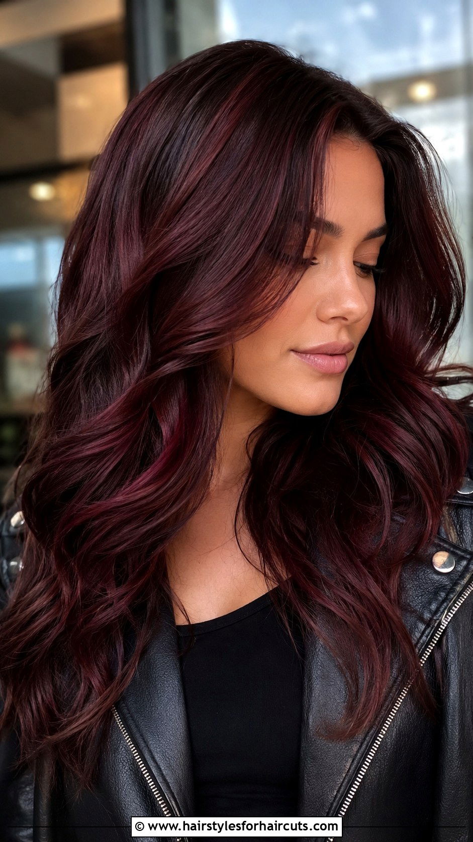 Burgundy Brown Waves - 25 brown and red hairstyles - 25 brown and red hairstyles