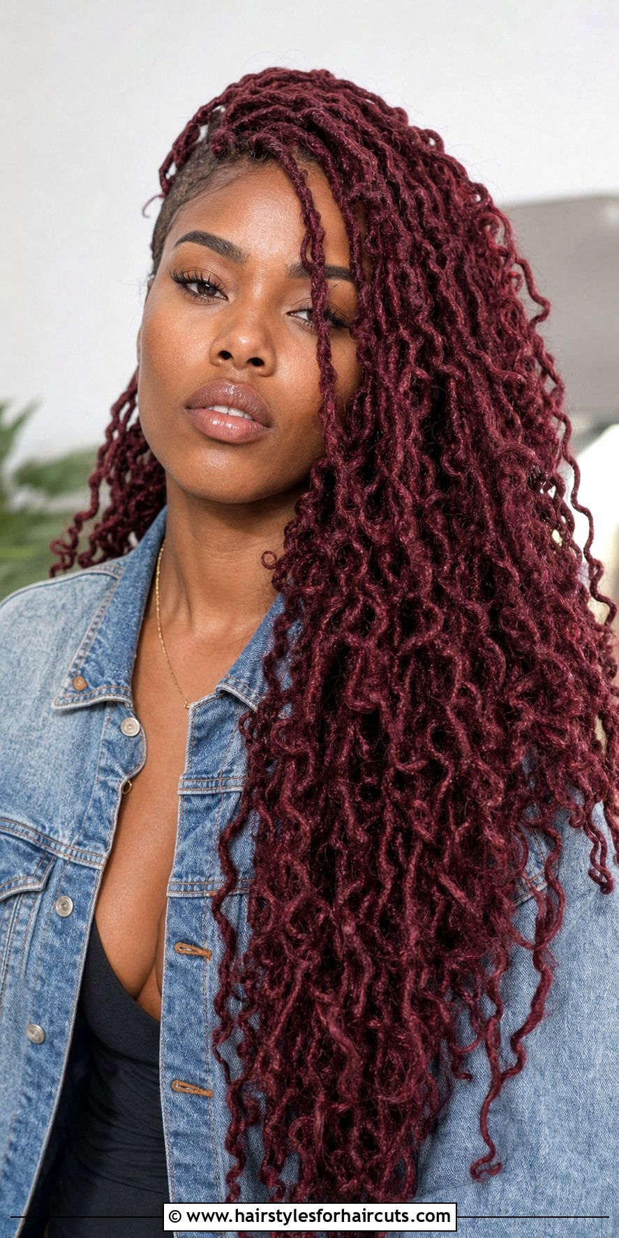 Burgundy Butterfly Locs - 25 burgundy hairstyles for black hair - 25 burgundy hairstyles for black hair