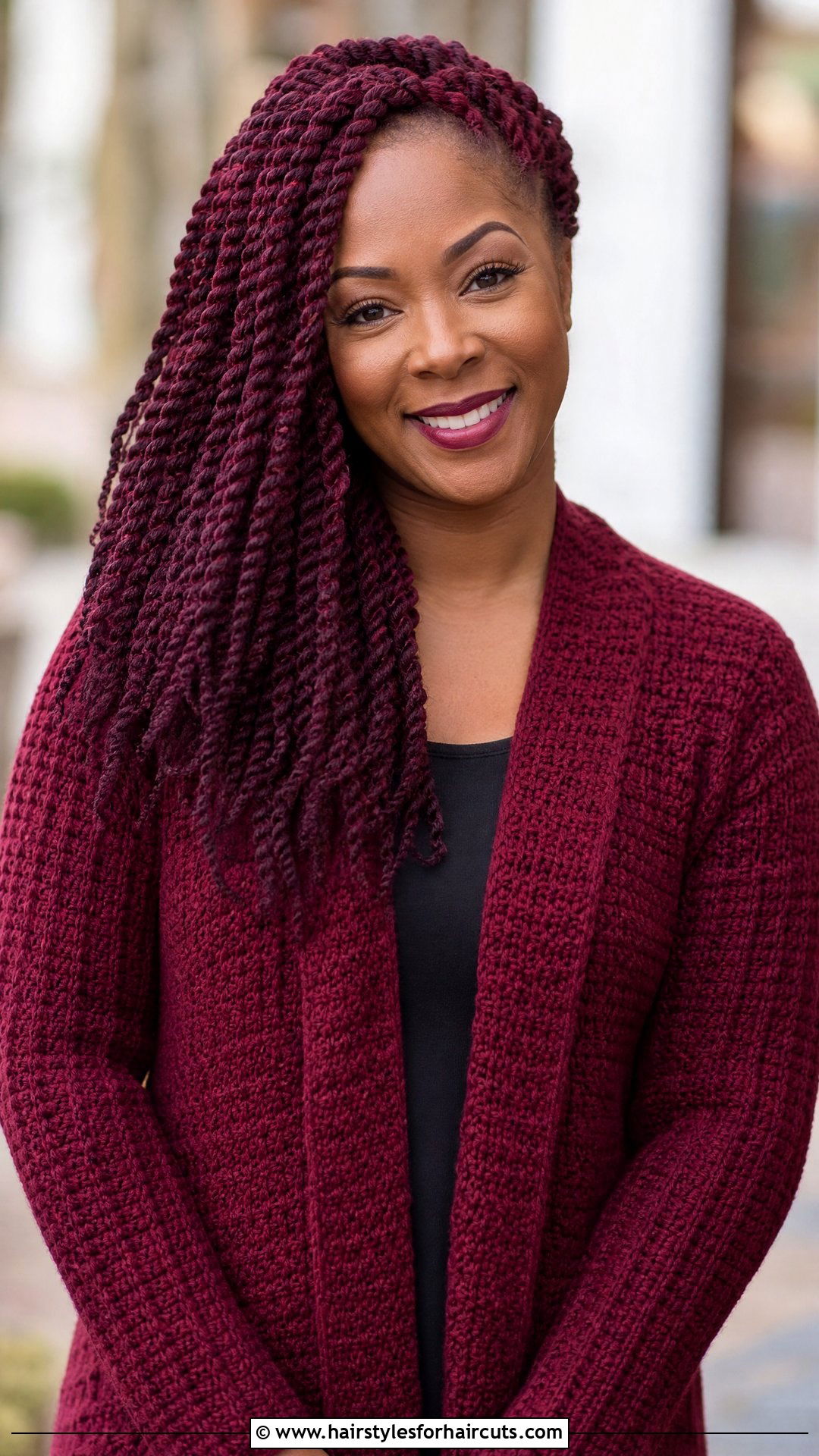 Burgundy Deep Twist Crochet - 25 deep twist crochet hairstyles - 25 deep twist crochet hairstyles