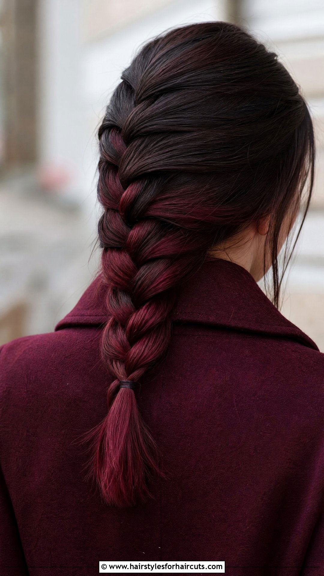Burgundy Halo Underlights On Dark Brown Hair - 25 halo hairstyles color - 25 halo hairstyles color