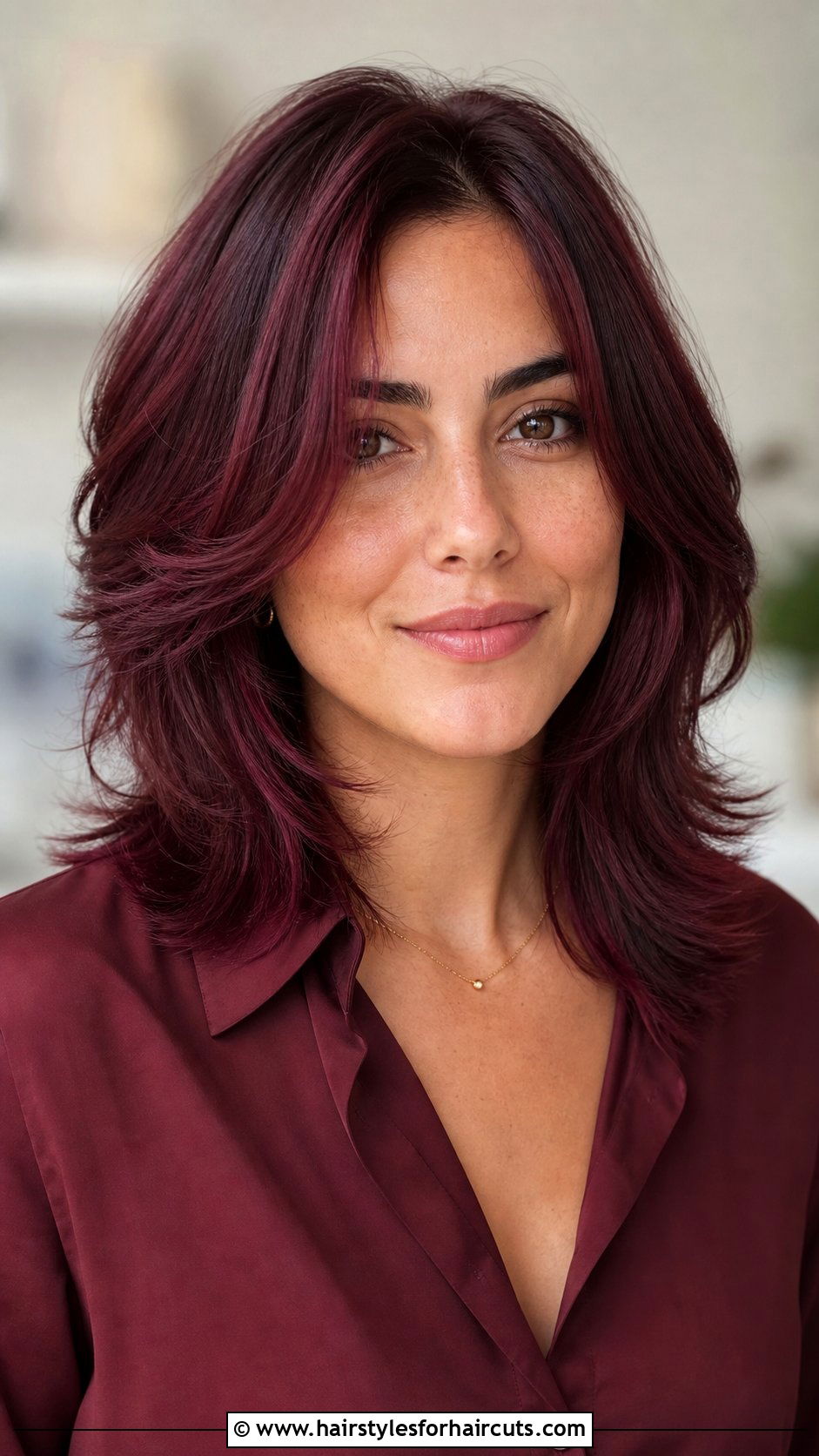 Burgundy Layered Cut - 25 burgundy hairstyles for black hair - 25 burgundy hairstyles for black hair
