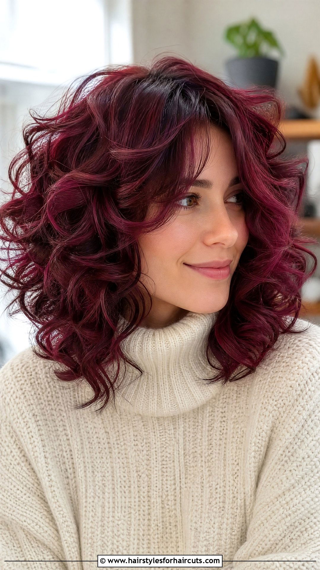 Burgundy Layered Haircut - 25 light skin hairstyles - 25 light skin hairstyles