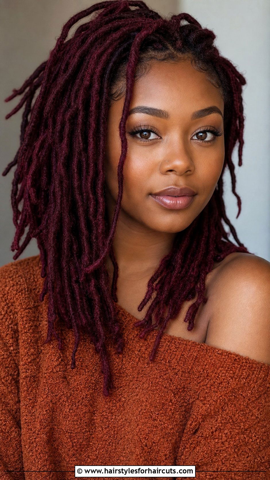 Burgundy Locs - 25 dread loc hairstyles - 25 dread loc hairstyles