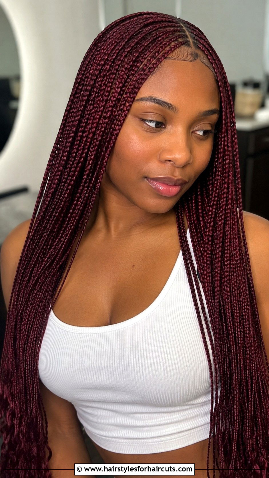 Burgundy Micro Braids - 25 burgundy hairstyles - 25 burgundy hairstyles