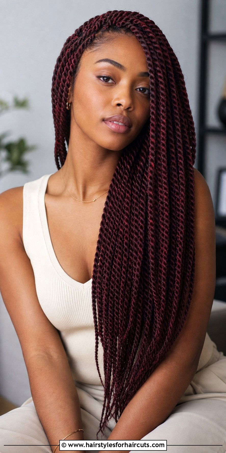 Burgundy Senegalese Twists - 25 burgundy hairstyles for black hair - 25 burgundy hairstyles for black hair